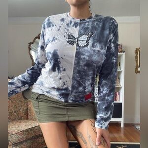 Chnge Split Tie-dye Logo Top